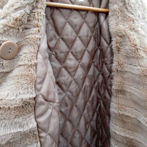 grove（グローブ） フェイクファーコート ショート丈 ショールカラー