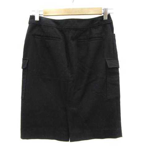 ボッシュ BOSCH タイトスカート カーゴスカート ひざ丈 無地 ウール 36  