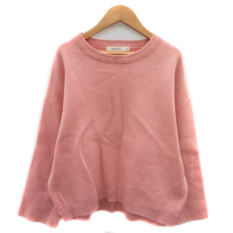 MOUSSY（マウジー） ニット セーター 長袖 ラウンドネック 無地 F