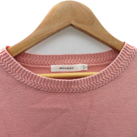 MOUSSY（マウジー） ニット セーター 長袖 ラウンドネック 無地 F