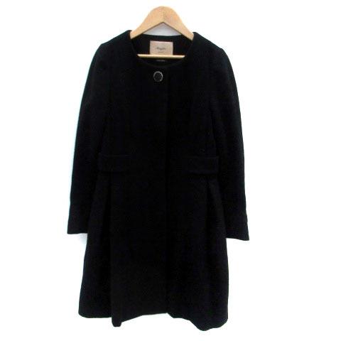 マーリエパーエフデ Maglie par ef-de ノーカラーコート ロング丈  