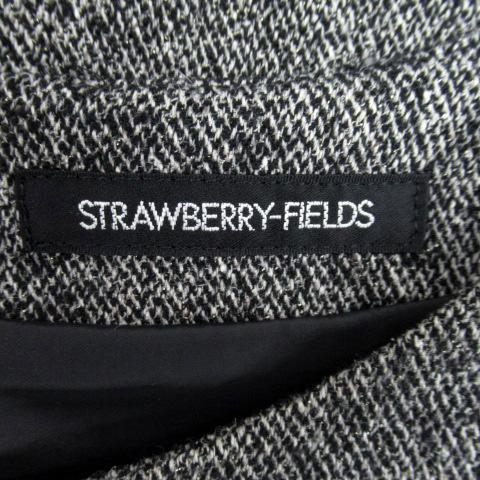 ストロベリーフィールズ STRAWBERRY-FIELDS フレアワンピース ひざ丈 半袖 ラウンドネック ウール シルク混 グレー /SY40 レディース｜vectorpremium｜03