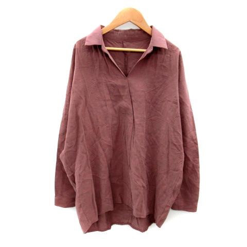 ディーホリック DHOLIC シャツ ブラウス 長袖 スキッパーカラー 無地 ディーホリック 長袖ブラウス