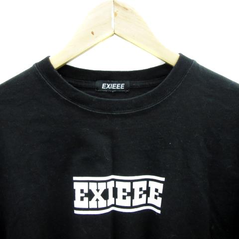 EXIEEE イグジー Tシャツ カットソー 長袖 ラウンドネック プリント ピーナッツ スヌーピー チャーリーブラウン S 黒 ブラック メンズ｜vectorpremium｜03