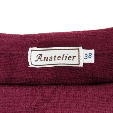 アナトリエ ANATELIER ニット カットソー 長袖 ラウンドネック 無地 リボン オーバーサイズ 38 ワインレッド /YS30 レディース｜vectorpremium｜04