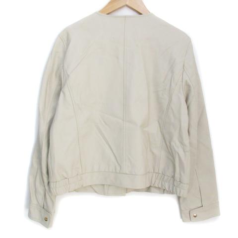 grove（グローブ） フェイクレザージャケット ノーカラー ミドル丈 総 