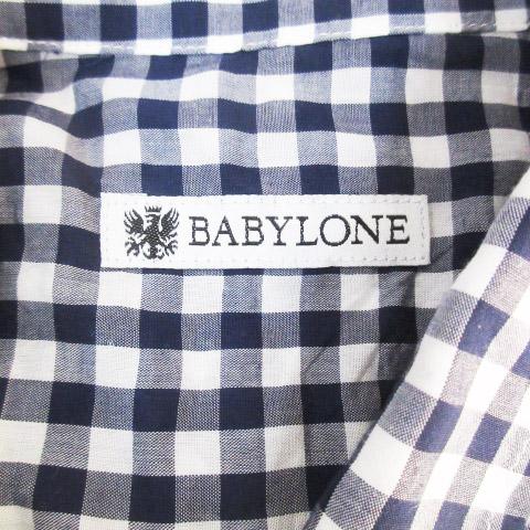 バビロン BABYLONE カジュアルシャツ ブラウス 長袖 ギンガムチェック 