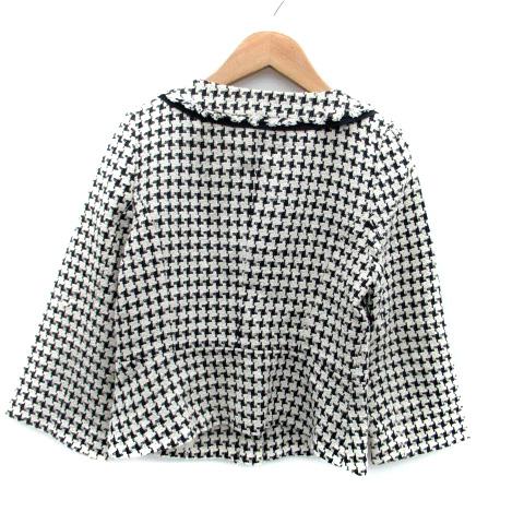 Ballsey ノーカラージャケット 千鳥格子柄 ボールジー トゥモローランド ノーカラージャケット 七分袖 ミドル丈