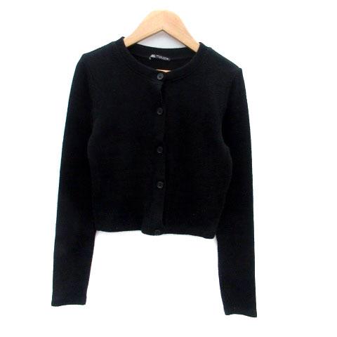 ZARA ザラ ニットカーディガン クルーネック ショート丈 黒 ZARA ザラ ニットカーディガン クルーネック ショート丈 黒