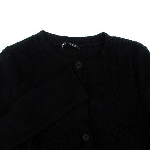 ZARA ザラ ニットカーディガン クルーネック ショート丈 黒 ZARA ザラ ニットカーディガン クルーネック ショート丈 黒