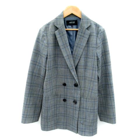 極美品　COMME CA ISM 麻100％　テーラードジャケット　チェック　L COMME CA ISM（コムサイズム） テーラードジャケット ミドル丈 グレン