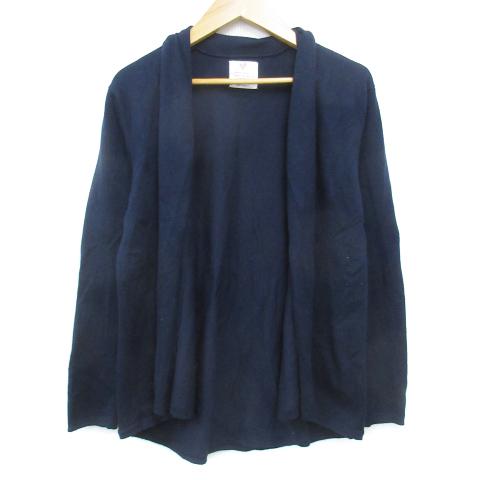 ZARAニットロングカーディガン ZARA（ザラ） ニットカーディガン ロング丈 前開き 無地 164 紺