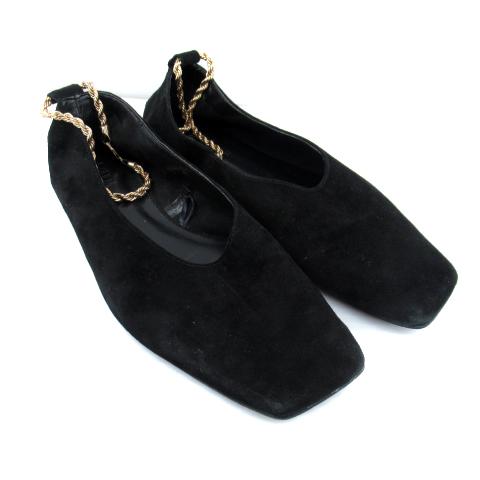 即決無言取引ブラックパンプスシューズ 2足セットca ふわぴっと レディーススエード調オープントゥパンプス(やわらか