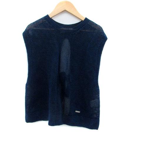 【adabat】タグ付き　メンズ　刺繍ニットベスト　ゴルフウェア　青　ブルー adabat】タグ付き メンズ 刺繍ニットベスト ゴルフウェア 青