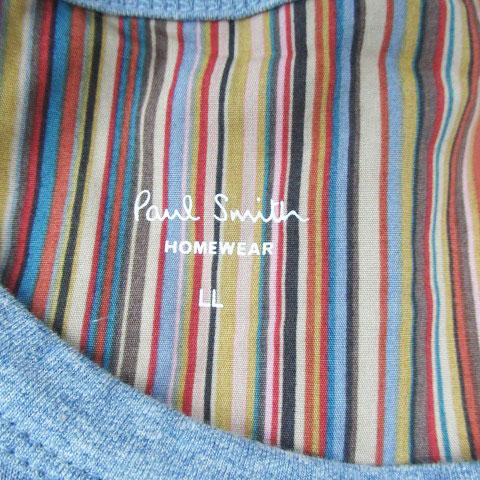 ポールスミス PAUL SMITH HOMEWEAR ルームウェア Tシャツ カットソー ラウンドネック 半袖 無地 LL 水色 ライトブルー /HO16 メンズ｜vectorpremium｜04