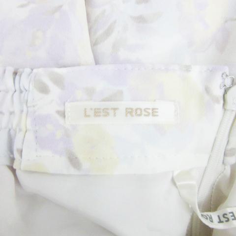 レストローズ L'EST ROSE キュロットパンツ ショートパンツ 短パン 花柄 2 ホワイト 白 /YM11 レディース｜vectorpremium｜04