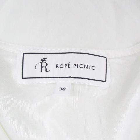 ロペピクニック ROPE Picnic ブラウス カットソー Vネック 半袖 ロールアップ シースルー 38 オフホワイト /HO14 レディース｜vectorpremium｜04