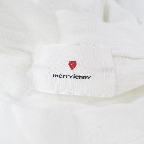 メリージェニー merry jenny Tシャツ カットソー ラウンドネック 半袖 無地 フリル F オフホワイト /HO2 レディース｜vectorpremium｜04