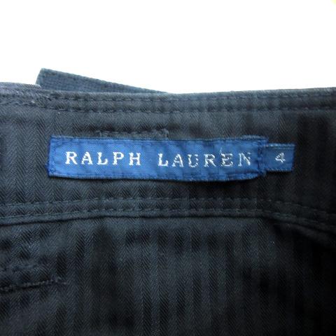 ラルフローレン RALPH LAUREN カーゴパンツ ミリタリーパンツ スリムパンツ アンクル丈 無地 ストレッチ 4 M 黒 ブラック /YS21 レディース｜vectorpremium｜06