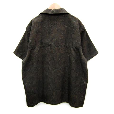 アドラー Adrer オープンカラーシャツ 半袖 ペイズリー柄 オーバーサイズ S 茶 ブラウン 黒 ブラック /SY11 メンズ｜vectorpremium｜02