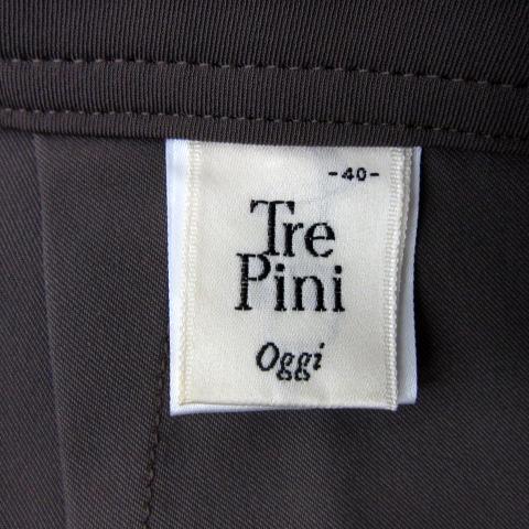 Tre Pini oggi トレピニ スラックスパンツ ロング丈 無地 40 L 茶 