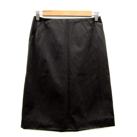 ポールカ PAULE KA フレアスカート ミモレ丈 無地 36 S