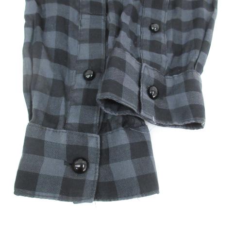 ルーニィ　2025 チェックシャツ　38 ルーニィ LOUNIE シャツ ブラウス 長袖 オーバーチェック柄 38 M 黒