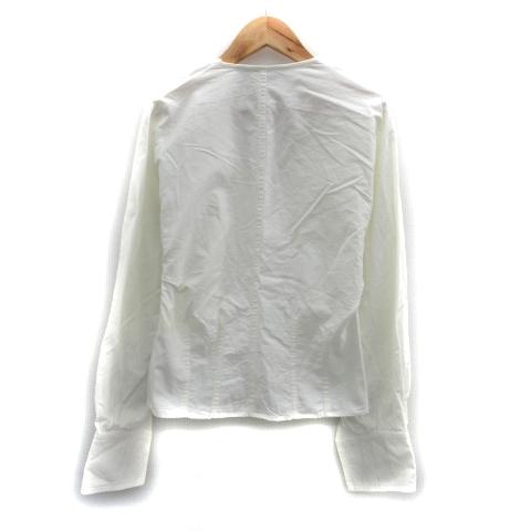 ZARA（ザラ） シャツ ブラウス 長袖 Vネック プルオーバー S 白 