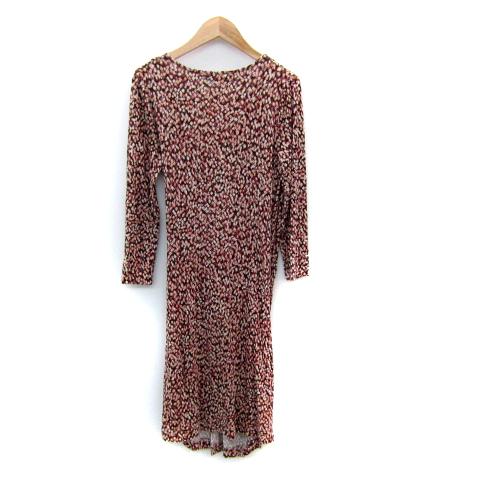 シネカノン Sinequanone ワンピース ひざ丈 長袖 カシュクール 総柄 
