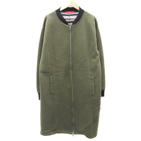 グラニフ graniph ブルゾンジャケット ロング丈 ジップアップ F カーキ