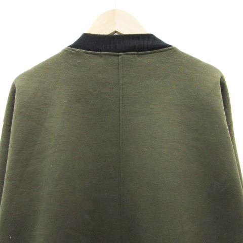 グラニフ graniph ブルゾンジャケット ロング丈 ジップアップ F カーキ