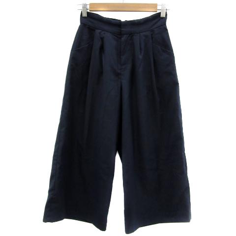 テチチ Te chichi ガウチョパンツ ワイドパンツ 七分丈 無地 S 紺  