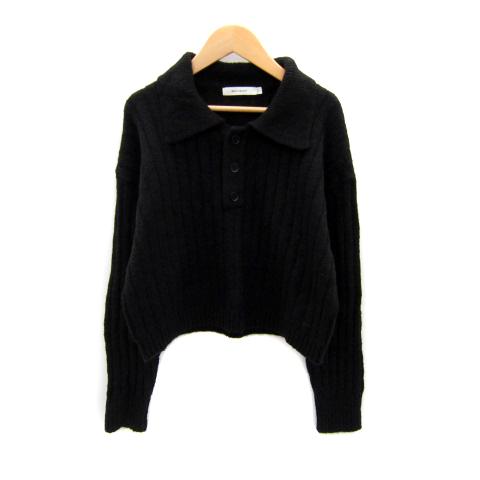 MOUSSY ロゴ入り 黒 オーバーサイズセーター MOUSSY ニット セーター 「ZOZO・一部店舗限定」MOUSSY LOGO