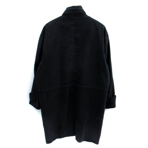 SINGCALM スタンドカラーコート ロング丈 L 紺 ネイビー /SM38