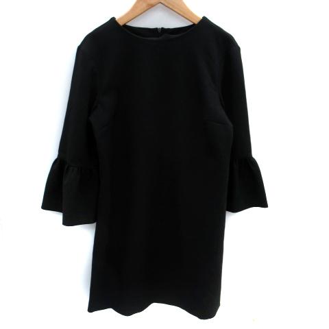 ザラウーマン ZARA WOMAN ワンピース ミニ丈 七分袖 ラウンド