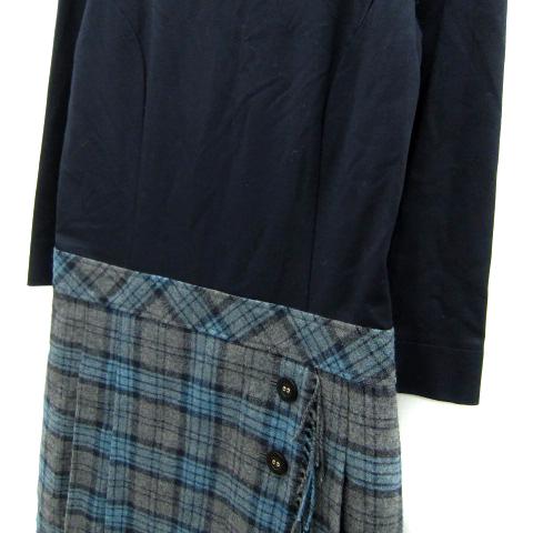 クミキョク 組曲 KUMIKYOKU ドッキングワンピース ひざ丈 長袖 無地