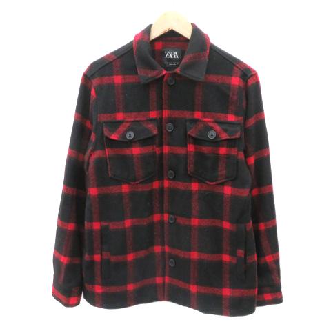 ZARA ザラ CPOジャケット ミドル丈 チェック柄 ウール混 ZARA ザラ CPOジャケット ミドル丈 チェック柄 ウール混