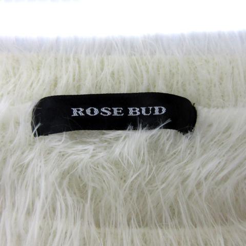 最終sale⭐︎ROSE BUD✦︎シャギーニット❤︎プルオーバー❤︎ホワイト ROSE BUD（ローズバッド） ニット セーター クルーネックニットプル