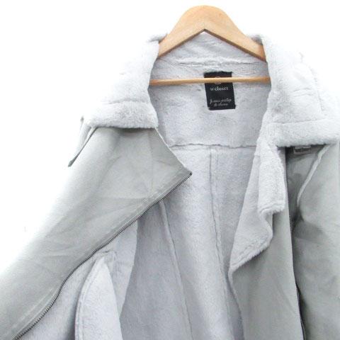 ダブルクローゼット w closet フェイクムートンライダースジャケット