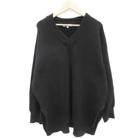 【 極美品 】 ボーダーズアットバルコニー　ニット　セーター　ワッペン　長袖　黒 極美品 】 ボーダーズアットバルコニー ニット セーター ワッペン 長袖
