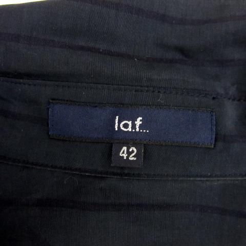 ラエフ la.f... シャツ ブラウス スキッパーカラー ストライプ柄 
