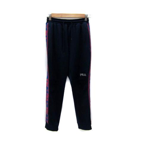 フィラ FILA スポーツウエア ジャージ ストレート ロング丈 ロゴ S 紺