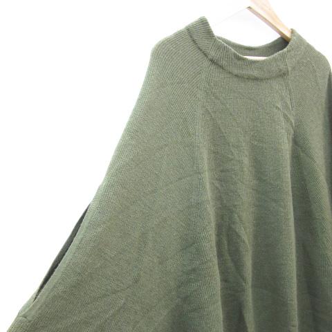 自由区 オンワード樫山 ニットポンチョ 七分袖 ラウンドネック 38 M