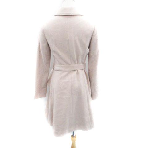 【中古】未使用品 レストローズ L'EST ROSE コート オープンカラー ロング丈 ベルト付き アンゴラ混 2 M ピンク 未使用品 レストローズ L'EST ROSE コート オープンカラー ロング丈