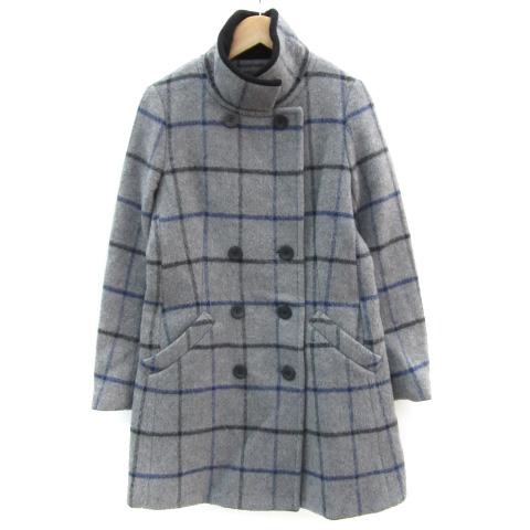 INDIVI（インディヴィ） スタンドカラーコート ミドル丈 グラフ