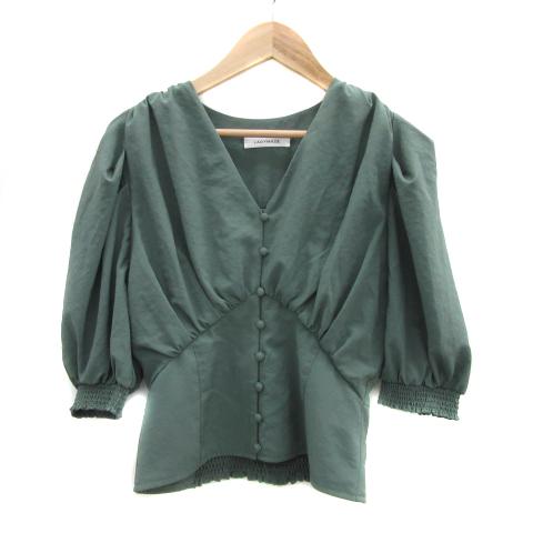 レディメイド LADYMADE ブラウス シャツ 五分袖 パフスリーブ Vネック 