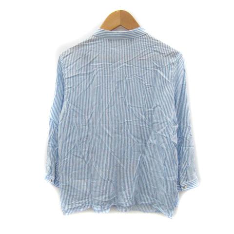 ザラ ベーシック ZARA BASIC シャツ ブラウス 七分袖 バンドカラー 