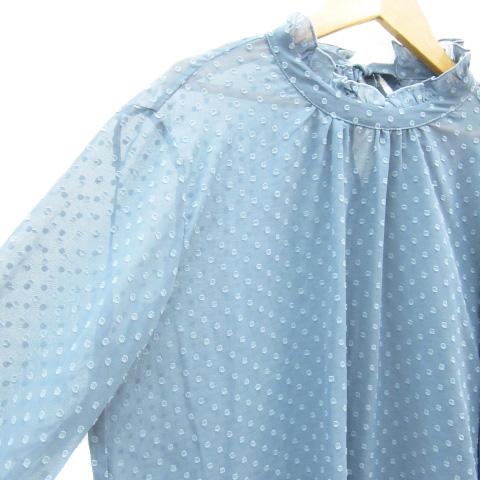 オペーク OPAQUE ブラウス シャツ 長袖 ドット柄 シースルー 38 M 