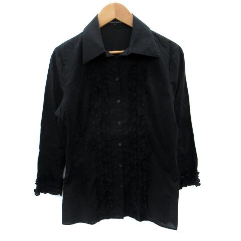 ジッパー付きフリル袖シャツ黒 斜めフリルSH|RETRO GIRL | RETRO GIRL ONLINE STORE レトロ