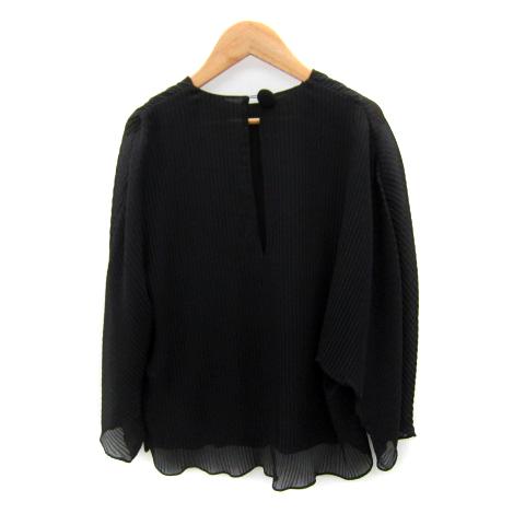 ZARA（ザラ） ブラウス カットソー プリーツ 長袖 無地 シースルー XS 